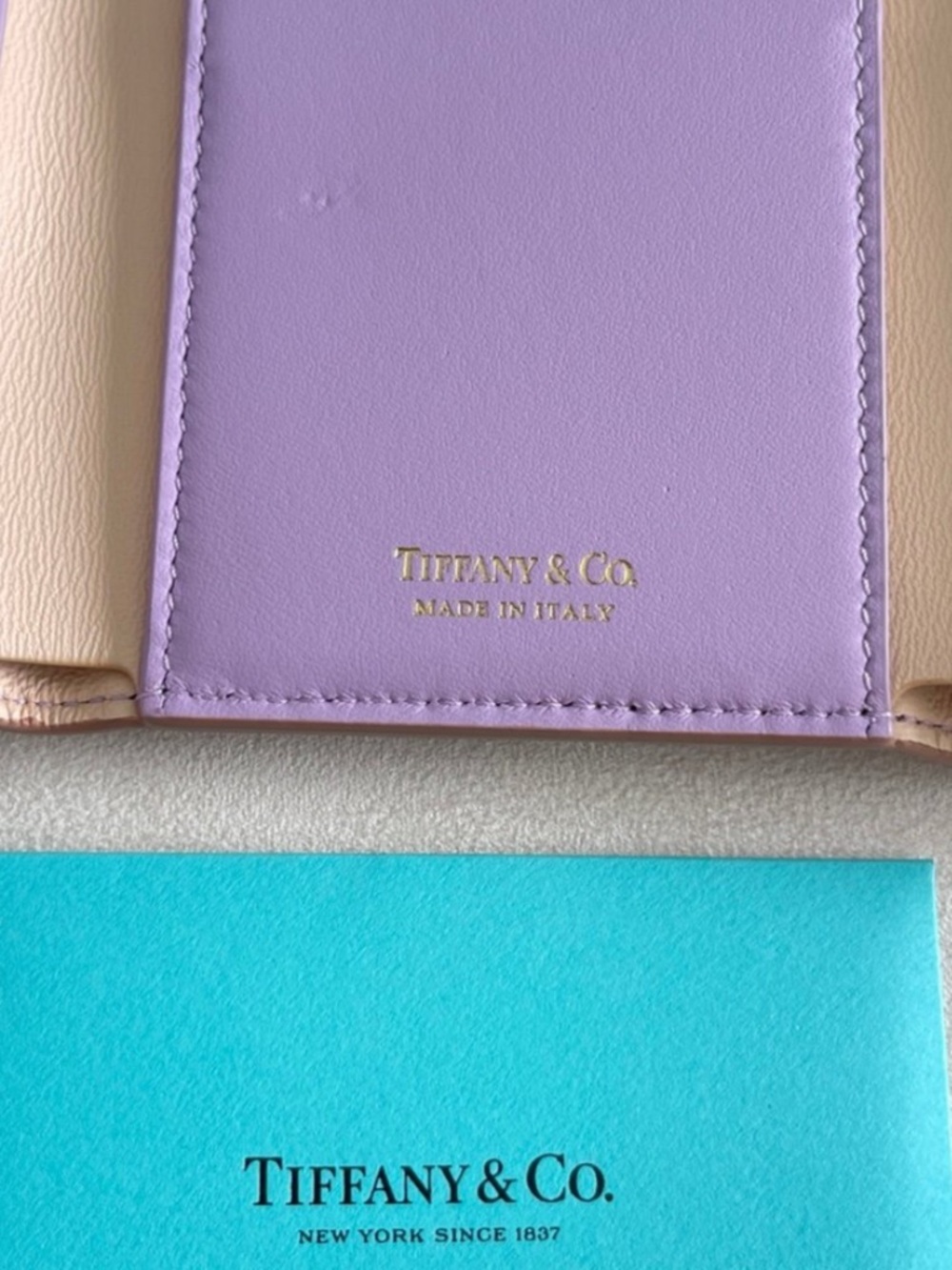Tiffany & Co. Beige Taupe Leather Compact Wallet with Gold Logo - Picture 7 of 16